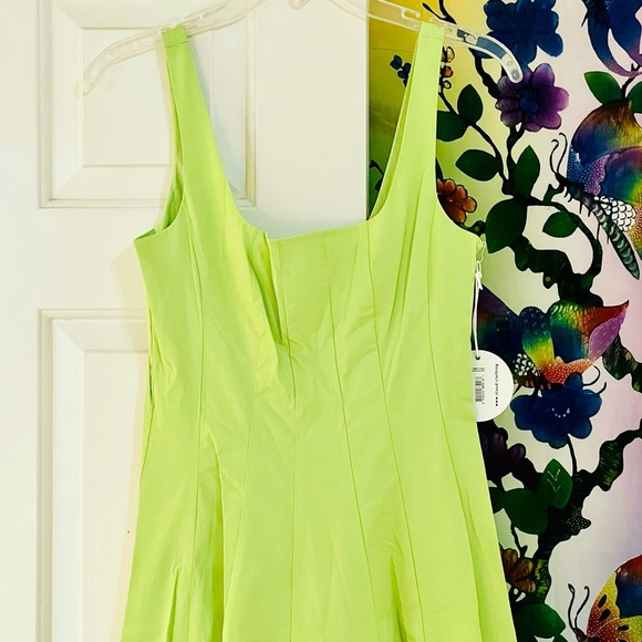 🌺🎉HP🎉🌺 NWT Staud Wells Midi Dress Lime - Picture 11 of 16